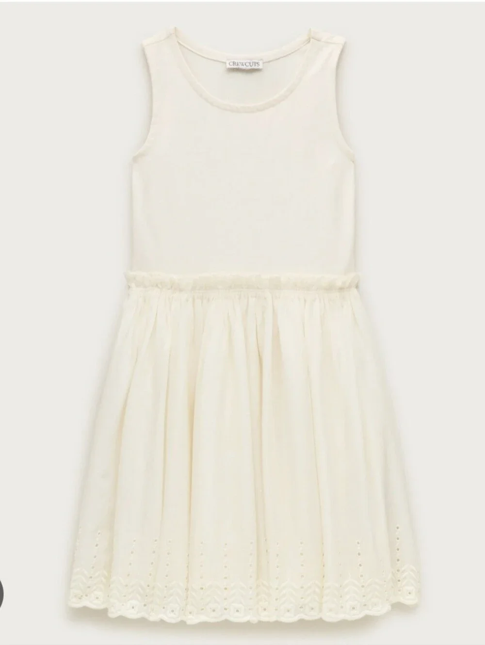 J.Crew Girls' eyelet-trim mixy dress White Sz. 3 BNWT SO $80